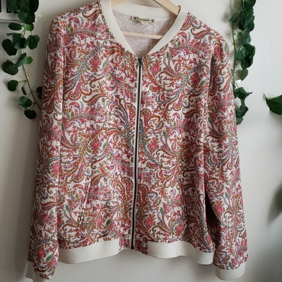 Nwot RuffHewn Floral Bomber Jacket - Picture 2 of 9
